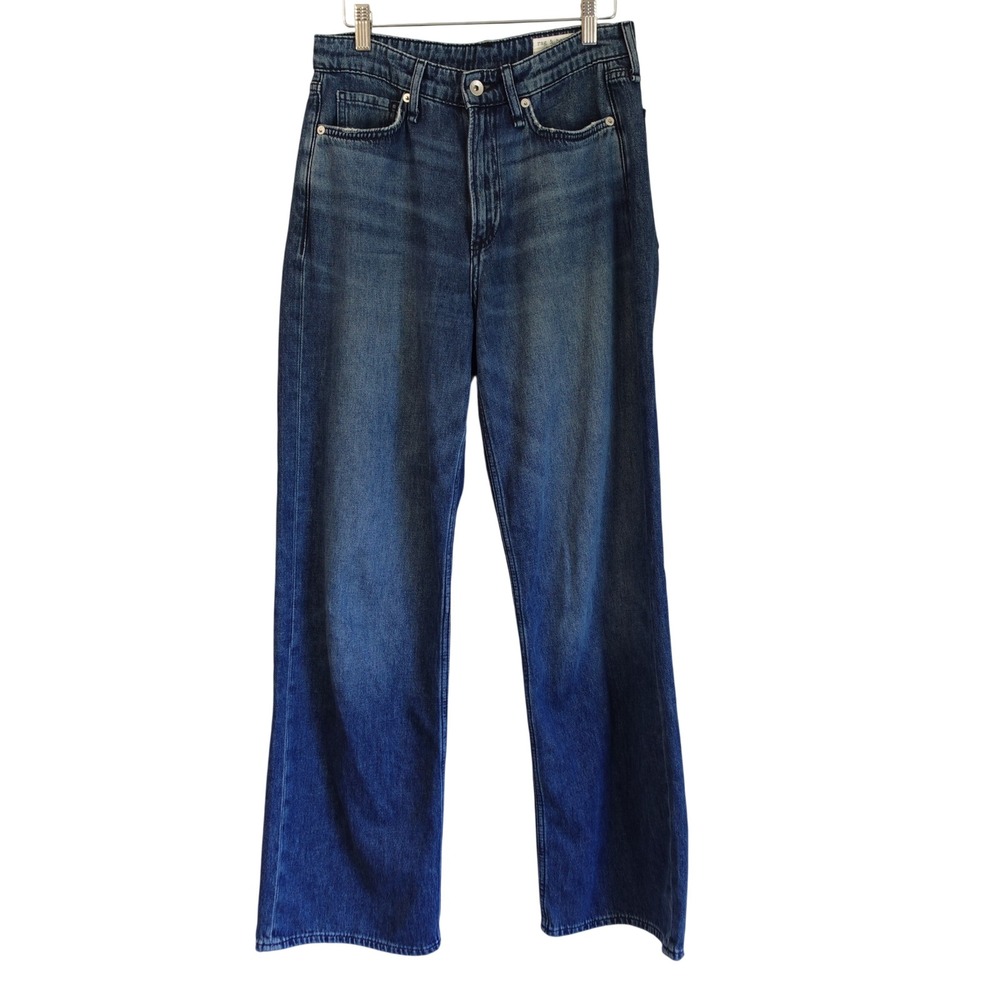 Rag & Bone Logan Wide Leg Jeans Womens 26 Blue Charlock Mid Rise Denim Pants